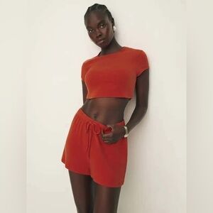 Reformation Red Shorts